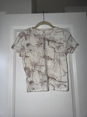 Garage Women's Cream Camo Short Sleeve Tee